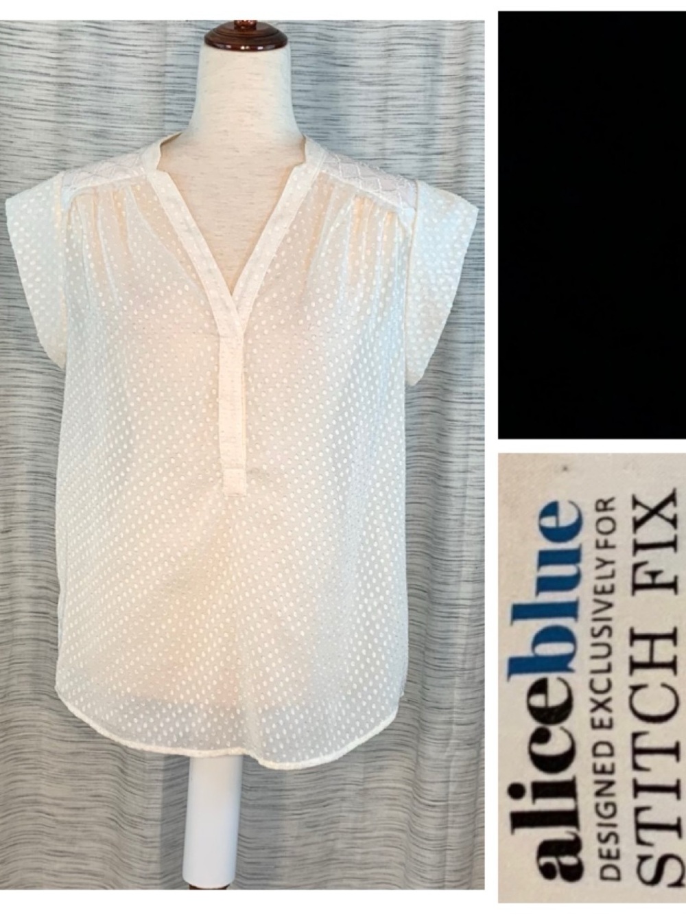 Alice Blue winter white thin tunic top.